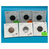 6 - 1907 Indian Head Cents