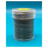 Tube of Uncirculated Kennedy Half Dollar Coins
