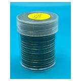 Tube of 1976D Kennedy Half Dollar Coins