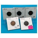 5 - 1902 Indian Head Cents