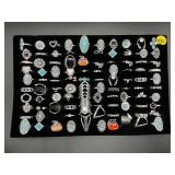 Tray of Silver Toned Rings