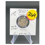 1930-S 90% Silver Mercury Dime Very Fine