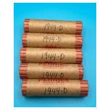 5 Rolls - 1944D Wheat Cents