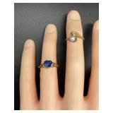2 Pcs - 10K Gold Ring 2.2 Grams w/Diamond &