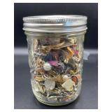 Jar of Assorted Vintage  Jewelry