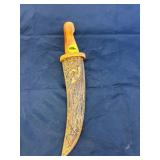 Carved Knife w/Carved Sheath