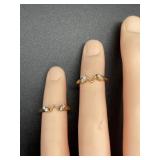 2 - 14K Gold Diamond Rings 3.9 Grams