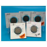 5 V Nickels - 1897 - 1891 - 1898 - 2 1900