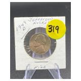1949-D Jefferson Nickel Fine