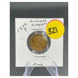 1934-P Lincoln Wheat Cent Fine
