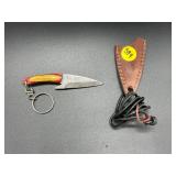 Fixed Blade Knife w/Leather Sheath & Lanyard