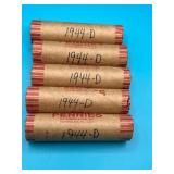 5 Rolls - 1944D Wheat Cents