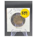 1947-D Jefferson Nickel Very Fine