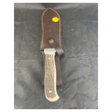 Hen & Rooster Fixed Blade Knife w/Leather Sheath
