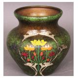 Antique Heintz bronze metal ware vase/pot