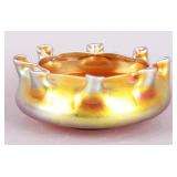 Antique signed Steuben Aurene art glass flower