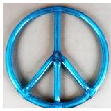 Antique blue Lucite peace sign