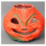 Antique papier m?ch?? orange Halloween pumpkin