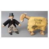 (2) Antique Schoenhut figures