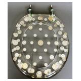 Vintage Lucite/silver coins toilet seat for the