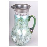 Antique art glass pitcher/tankard