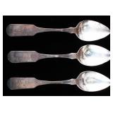 Lot of (3) antique American colonial coin silver