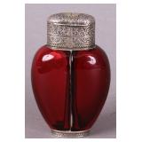 Antique art glass perfume bottle/flask