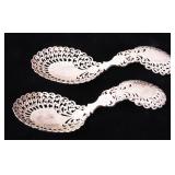 Pair of antique sterling filigree bon