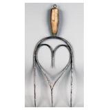 Fancy antique wrought iron meat roasting fork