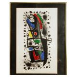 Antique framed Joan Miro lithograph titled ?Star