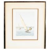 Antique framed color engraving print