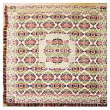 Antique bed coverlet signed ? Joseph March?; four