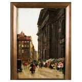 Framed antique Beckert oil painting