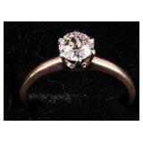 W.E. ? Ladies 14KT yellow gold diamond solitaire