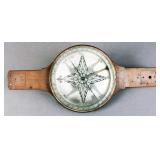 Early antique brass surveyors compass