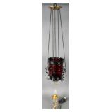 Antique/Victorian hanging oil hallway lamp