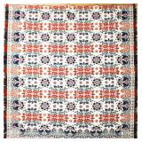 Antique bed coverlet signed ?WM Lowmiller Level