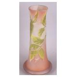 Antique art glass tapered table vase