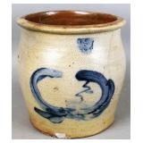 Antique decorated stoneware crock/cream pot