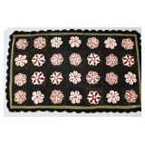 Antique wool/chenille throw rug