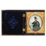 Unusual antique ambrotype photograph in gutta