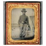 Antique Civil War tin type ? plate photograph