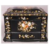 Antique Asian lacquered sewing box