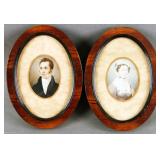 Pair of small portrait paintings on ivory