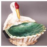 Antique pottery ?stork? figural bowl