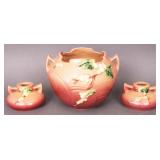 (3) Pieces antique Roseville Pottery ?Snowberry?