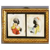 Antique18th century framed watercolor silhouette