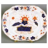 Antique decorated ironstone meat platter marked