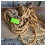Antique Block & Tackle w/ Rope