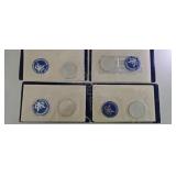 4--1971 Silver Dollars in Blue Envelopes